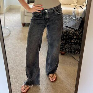 Zara Washed Black Denim Jeans